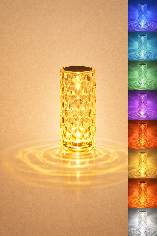 Kristal Dalgalı Silindir Masa Lambası